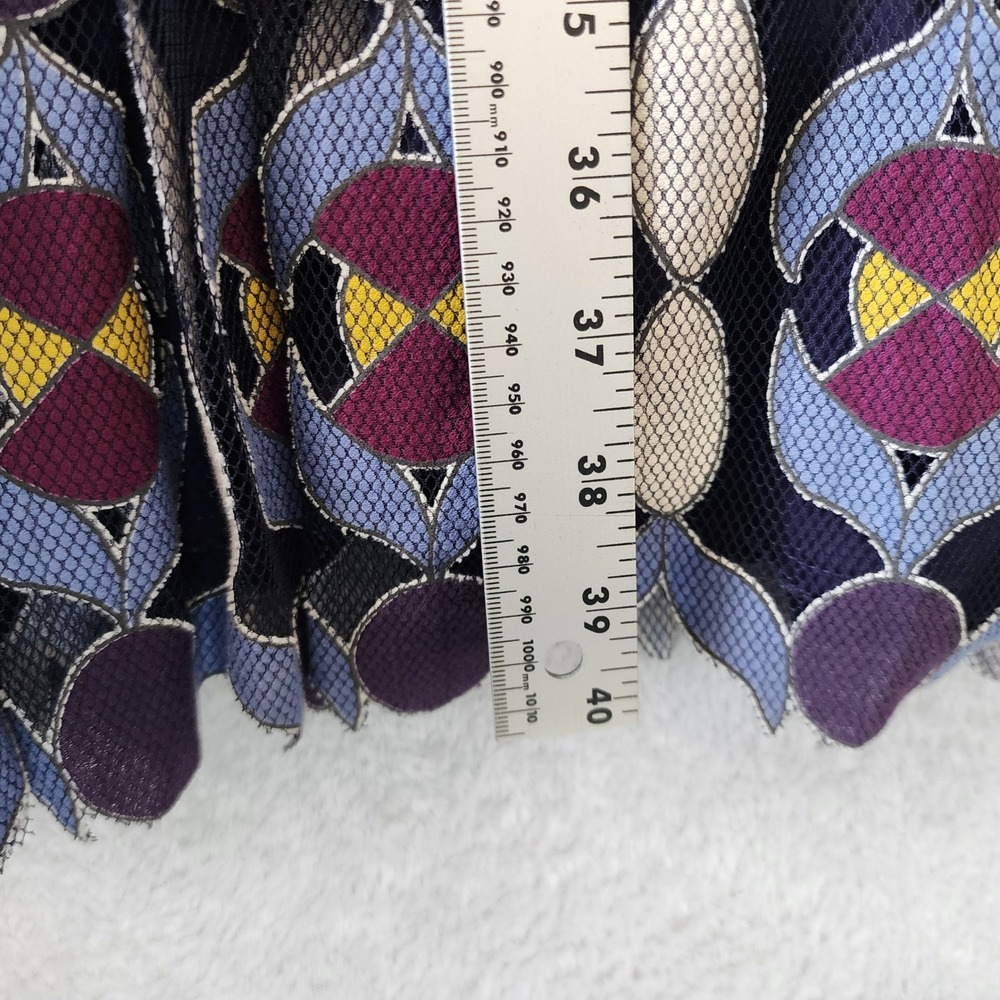 Maeve Dress Womens Size 10 Lace Mermaid Mosaic Purple Blue Scalloped Chelan - Picture 10 of 12